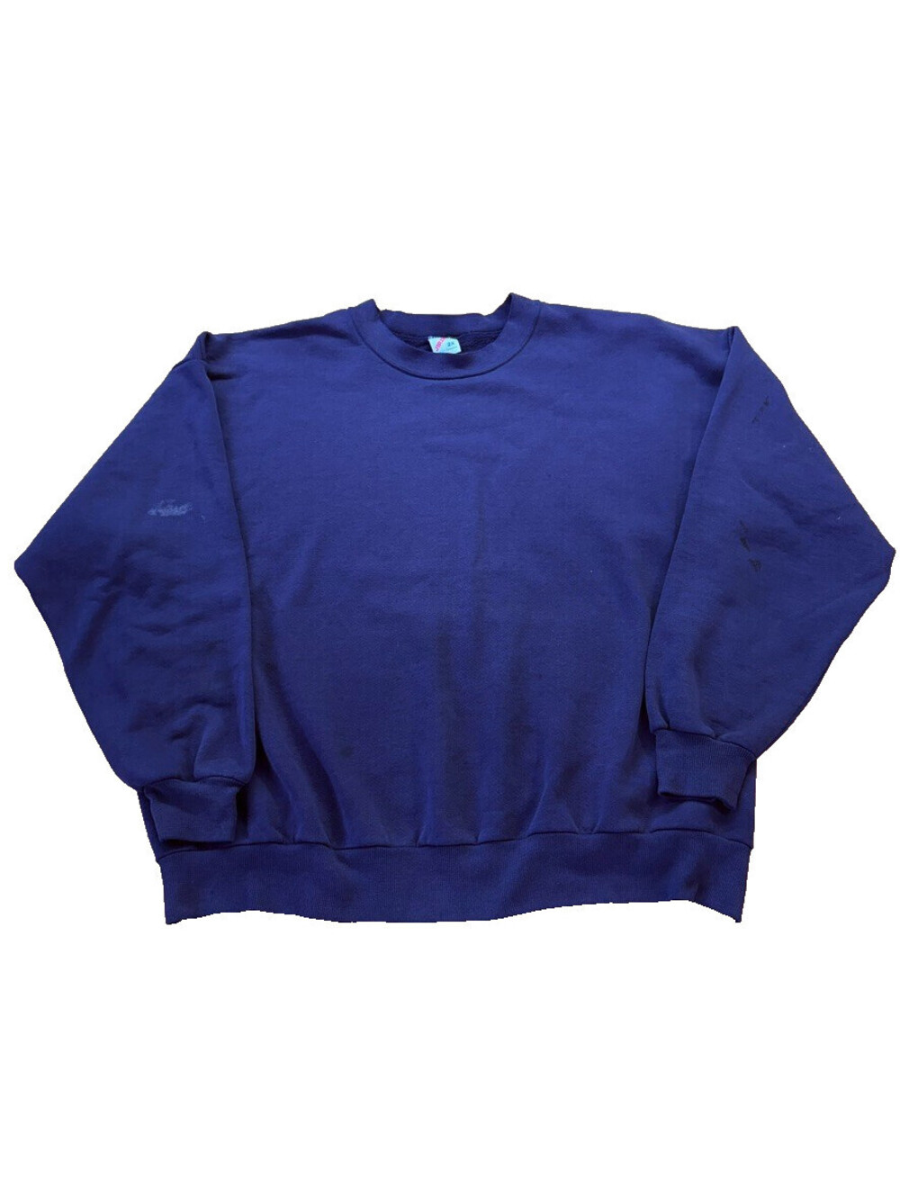 Vintage Russell Athletic Jerzees Blue Blank Pullover Boxy Sweatshirt Men's XXL